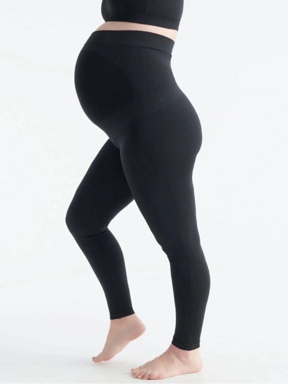 KNIX BlissFit Maternity Seamless Support 25" Leggings Black Sz XL HR Stretch